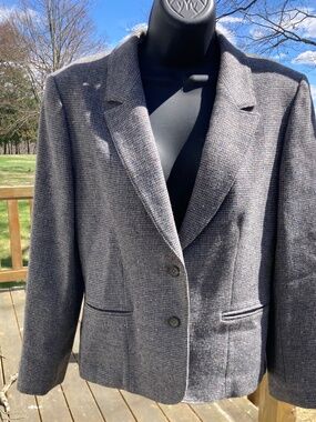Vintage Pendelton 100% Wool Gray Tweed Blazer / M